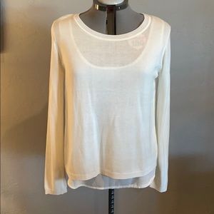 White Mixed Media Sweater Size Large NWT